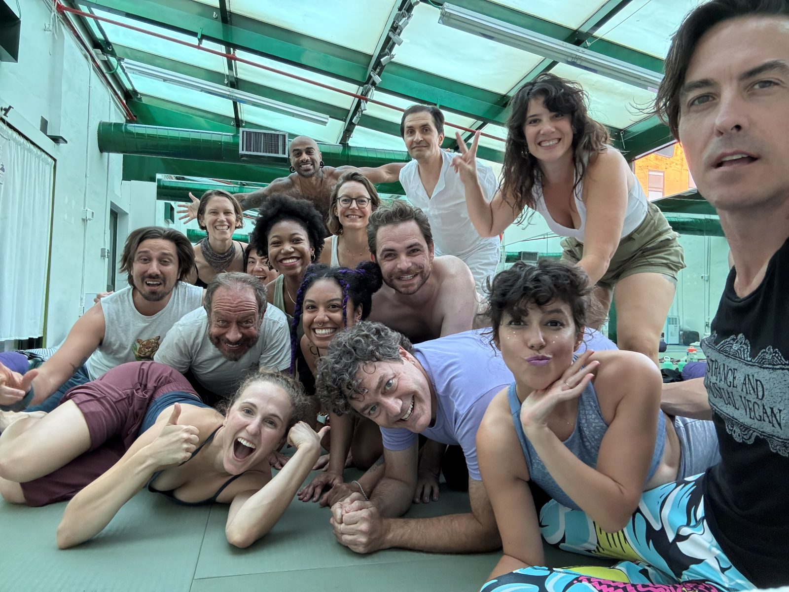 The Reciprocal Massage group together after a session